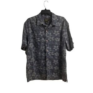 Eddie Bauer Mens Floral Shirt Button Down Short Sleeve Cotton Casual SZ M